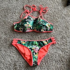 Tinibikini tropical print binini swimsuit